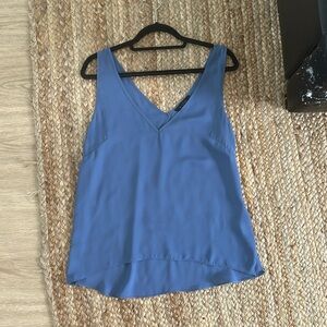 Muted blue flowy sleeveless top
